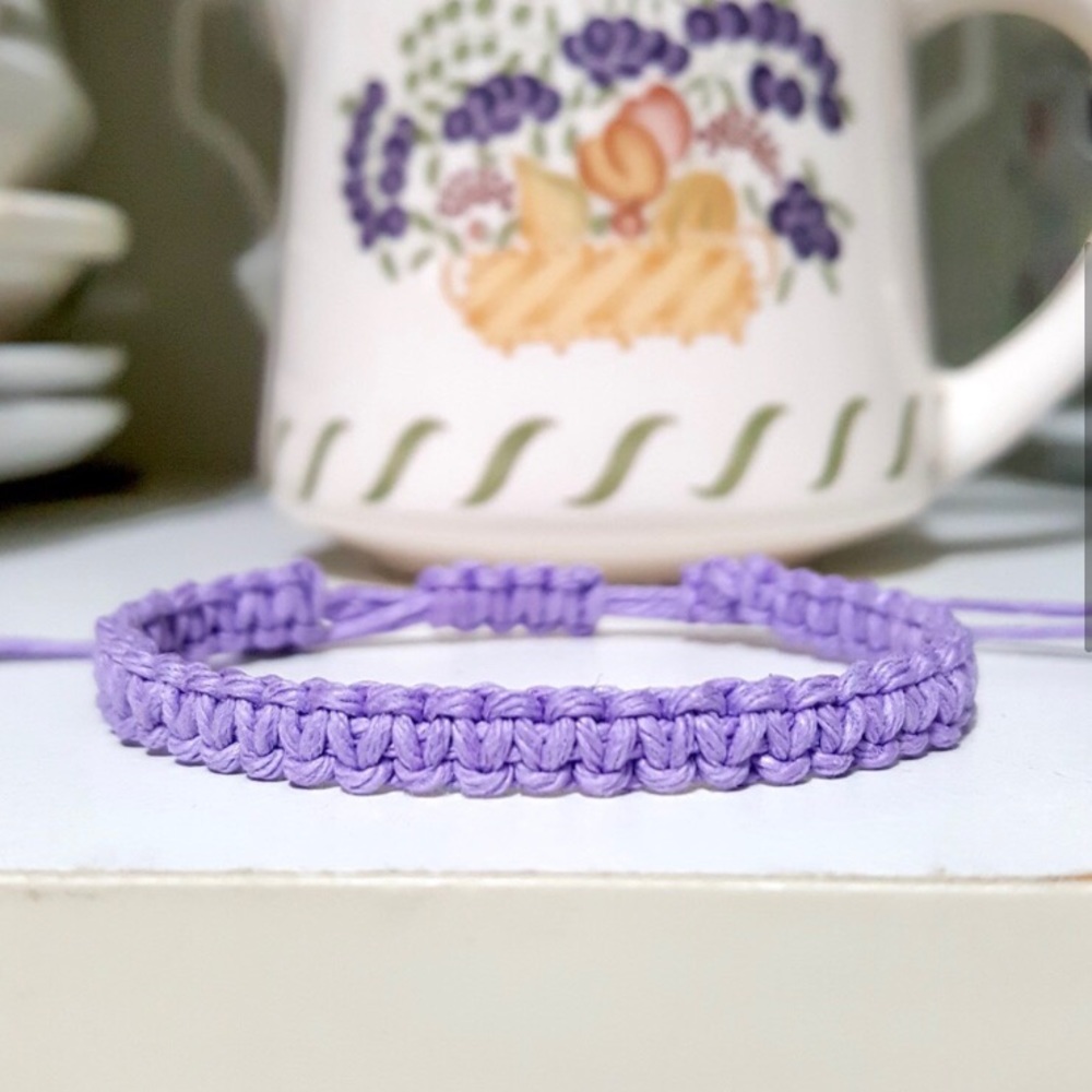 Lavender Hemp Square-Knot Bracelet